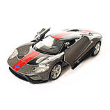Іграшкова машинка металева Ford GT 2019, форд, сірий, відкр двері, інерція, 1:42, 5*12*3см (250338U), фото 4