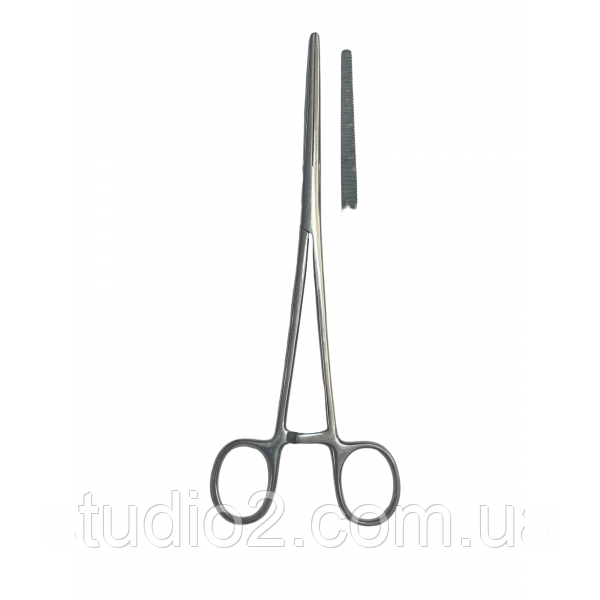 З-32 Затиск кровоспинний зубчатий прямий, № 2, 198 мм, фото 1