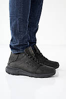Мужские зимние ботинки черные на шнурках.Утепленные черные мужские кожаные ботинки зимние на меху