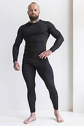 Чоловічий комплект важкої термобілизни термомодал з внутрішнім начісуванням чорний