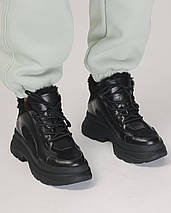 Кросівки зимові U.Spirit 5050 37 чорна шкіра замша 36, фото 2