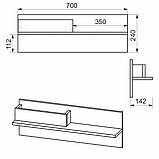 Полиця настінна Компаніт П-31 70х14.2х24 см Німфея альба SC, код: 2658367, фото 2