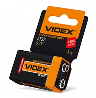 Батарейка солевая Videx 6F22/9V (Крона) 1шт SHRINK CARD