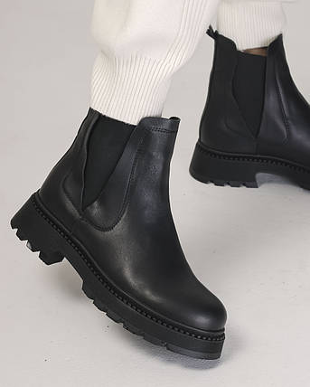 Черевики Челсі Teona 421 37 чорний шкіра 36, фото 1