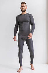 Чоловічий комплект важкої термобілизни термомодал ( до-22 °C) з внутрішнім начісуванням сірий