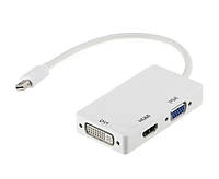 Конвертер переходник Mini DisplayPort на HDMI DVI VGA 34113 DT, код: 8037994