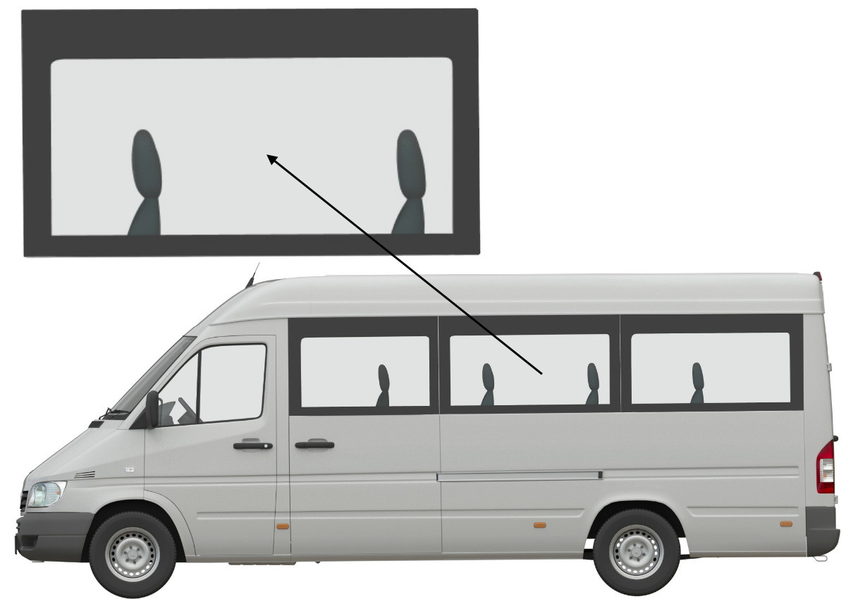 Бічне скло Mercedes Sprinter 1995-2006 салону середнє ліве панорамне довга база, фото 1