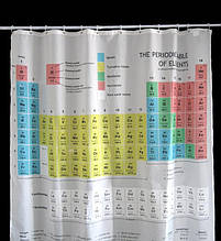 Шторка для ванни Періодична таблиця Менделєєва із серіалу Теорія Великого Вибуху