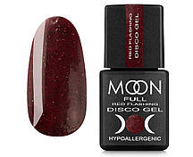 Гель-лак Moon Full Red Flashing Disko FD08,вишневий з шиммером, світловідбиваючий, 8 мл