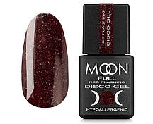 Гель-лак Moon Full Red Flashing Disko FD09, бордовий з шиммером, світловідбиваючий, 8 мл