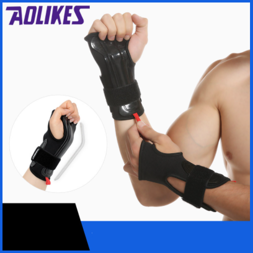 Нековзний регульований захист для зап'ястя AOLIKES 2 шт S чорний 03168