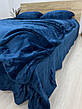 Велюрова постільна білизна Моніка Євро Синій, фото 7