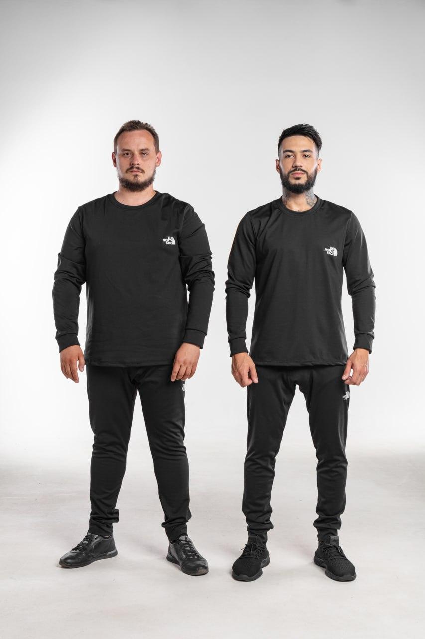Зимова термобілизна чоловіча The North Face. Чоловічий комплект термобілизни Норс Фейс чорної з начосом