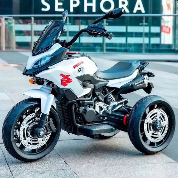 Дитячий електро мотоцикл триколісний на акумуляторі Bambi M 5037 для дітей 3-8 років білий, фото 1