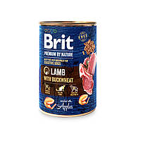 Влажный корм для собак Brit Premium by Nature ягненок с гречкой 400 г
