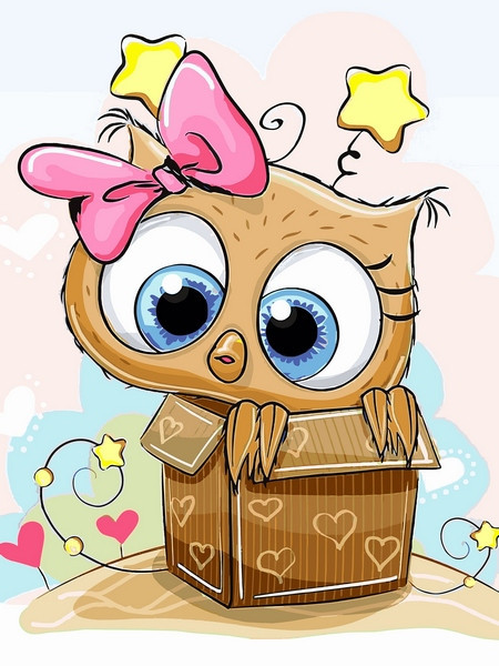 Картини по номерам 30х40 см Babylon Сова в коробці (RVK-229), фото 1