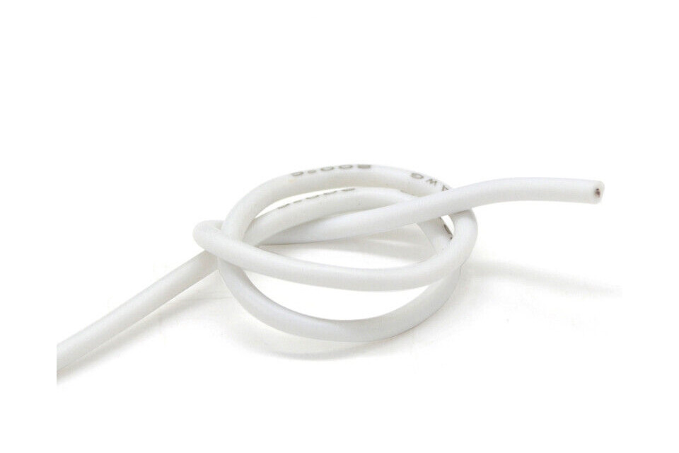 Провід силіконовий QJ 24 AWG (білий), 1 метр amc, фото 1