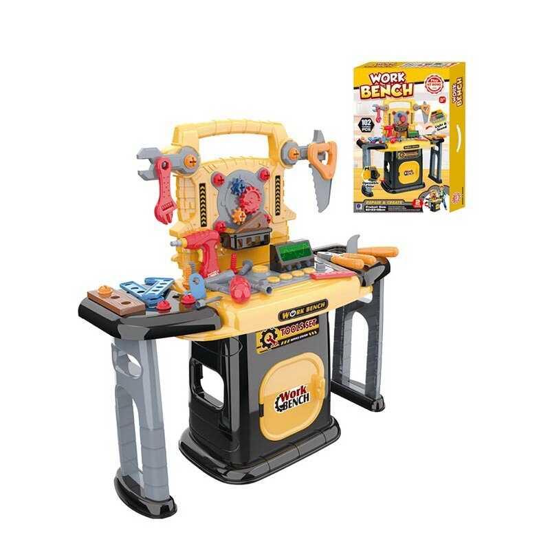 Ігровий набір інструменти Work Bench 661-510, 102 елементи, електрошурупокрут, мелодіями, підсвіткою, фото 1