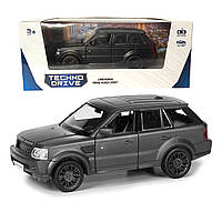 Игрушечная машинка металлическая Land Rover Range Rover Sport, ленд ровер спорт, черный, откр двери, инерция,