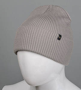 Кашемірова шапка з відворотом (С2305), Капучино