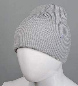 Кашемірова шапка з відворотом (С2305), Сірий