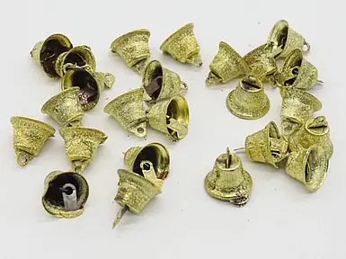 Золоті металеві дзвіночки для прикрашання одягу, виробів і сувенірів розміром 16 мм