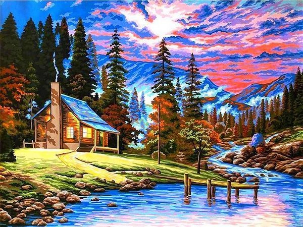 Картини по номерам 30х40 см Babylon Мисливський будиночок (RVK-266), фото 1