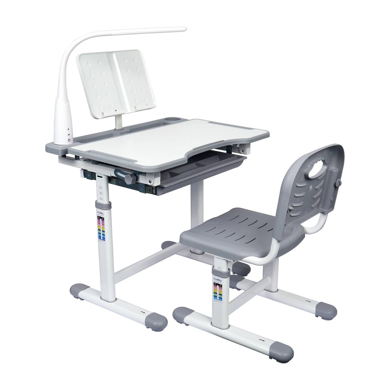 Комплект парта та стілець-трансформери Cubby Vanda 700 x 510 x 550-770 мм Grey, фото 1