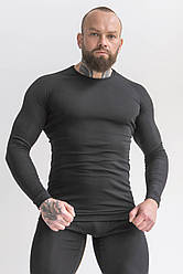 Бавовняна термофутболка з внутрішнім начісом для низьких температур (до -22 °C) чорна