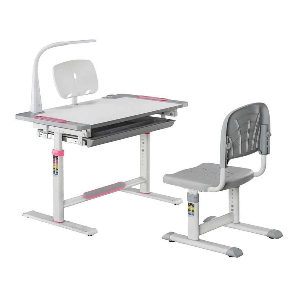 Дитяча парта-трансформер зі стільцем із жорсткою фіксацією Cubby Lupin 800x505x547-727 мм Pink, фото 1