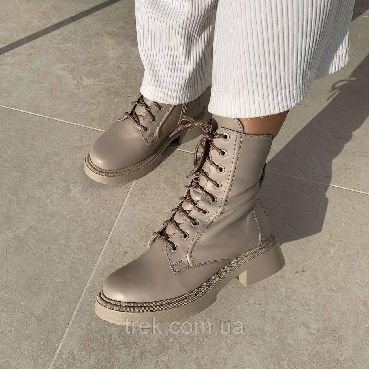 Черевики жіночі зимові шкіряні бежеві /23217/ 41р, фото 1