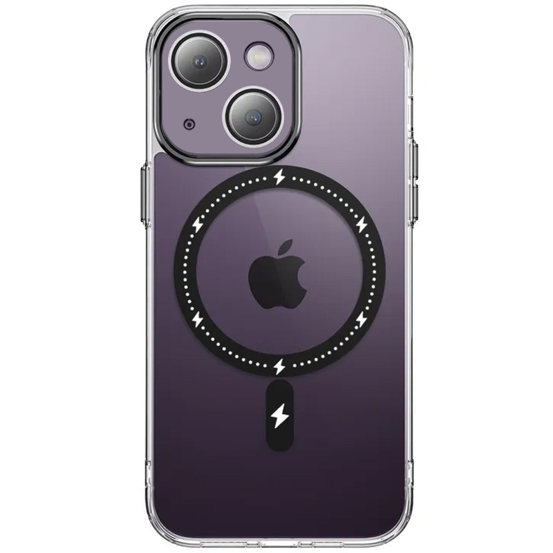 Чохол TPU+PC Colorful with MagSafe для Apple iPhone 14 (6.1") Black, фото 1