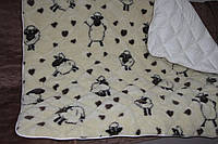 Двуспальное теплое одеяло из овечьей шерсти "Баранчики"