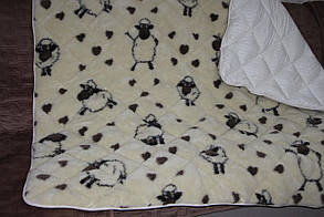 Двоспальна тепла ковдра з овечої вовни "Баранчики"