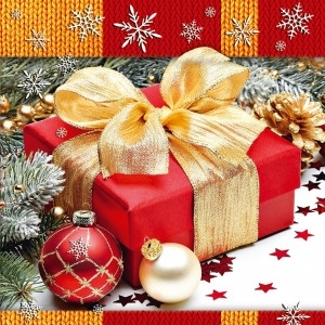 Новогодний подарочный пакет Часы СРЕДНИЙ 17*26*8 см, фото 1