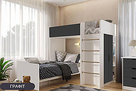 Дитяче ліжко-горище "Bed Room 3" Білий+Графіт Viorina-Deko