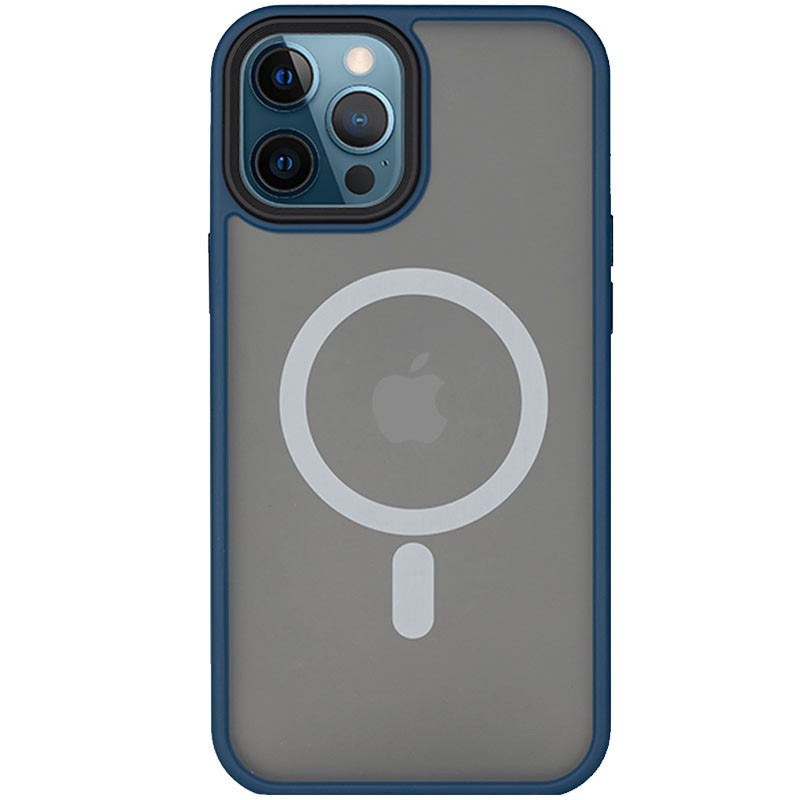 TPU+PC чохол Metal Buttons with MagSafe для Apple iPhone 14 Pro (6.1") Синій, фото 1
