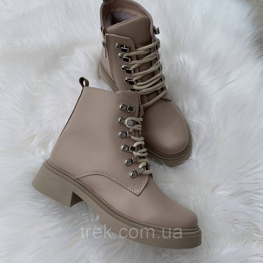 Черевики  жіночі зимові шкіряні бежеві /23257/ 37р, фото 1