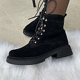 Черевики  жіночі зимові замшеві чорні /23256/ 40р, фото 3