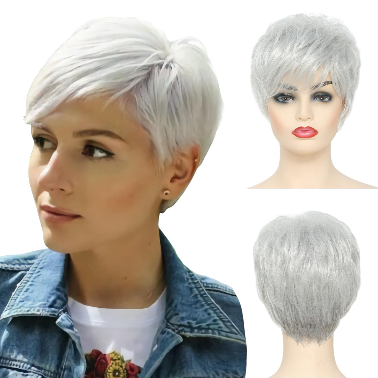 Перука коротка Піксі White