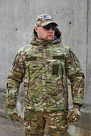 Тактична зимова куртка на Omni-Heat підкладці мультикам Тактична тепла куртка рипстоп на холофайбері
