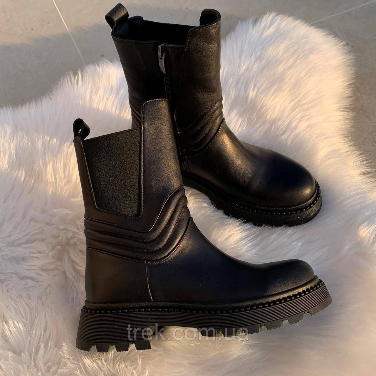 Черевики жіночі зимові шкіряні чорні /23271/ 39р, фото 1