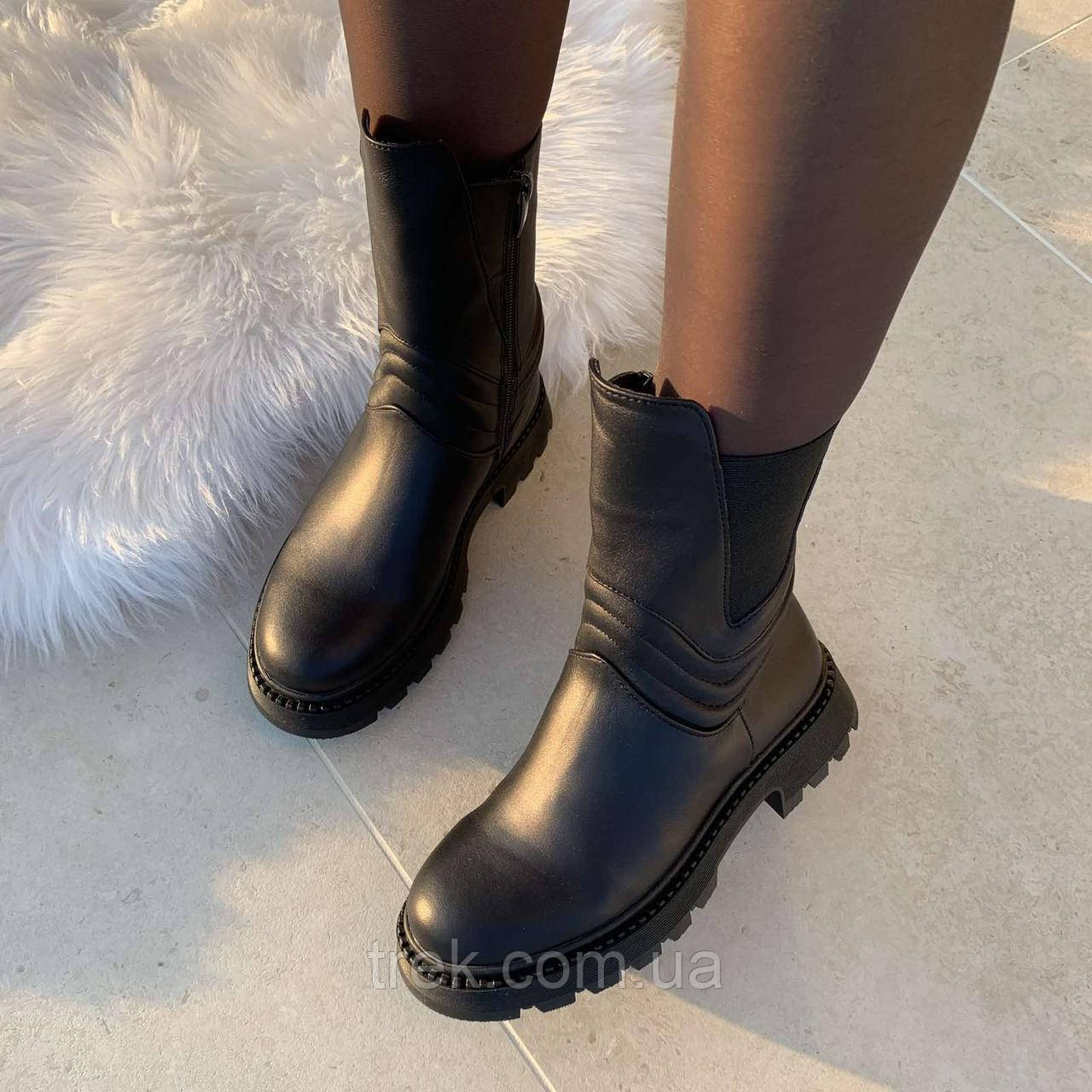 Черевики жіночі зимові шкіряні чорні /23271/ 40р, фото 1