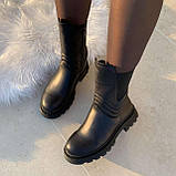 Черевики жіночі зимові шкіряні чорні /23271/ 39р, фото 2