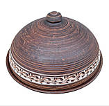 Млинниця з кришкою 270 мм Ангоб керамічна з червоної глини для млинців - Блюдо з кришкой, фото 3