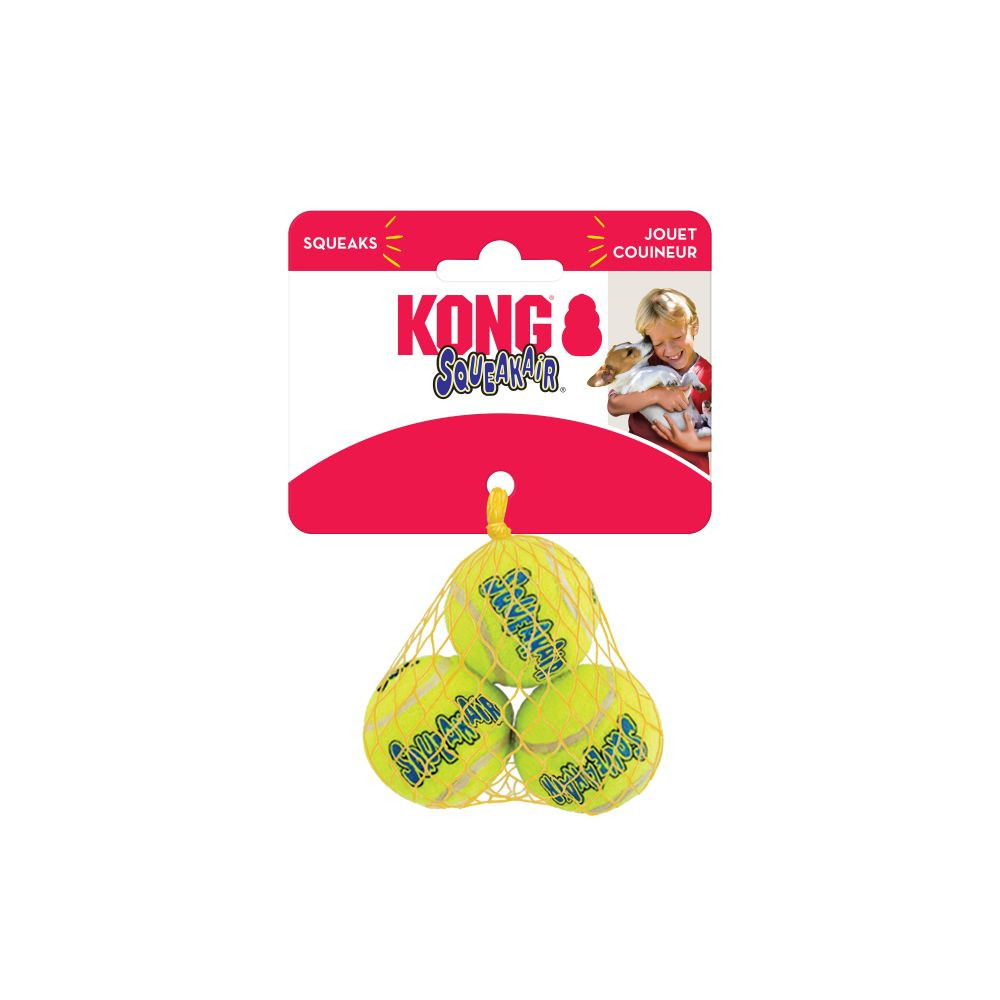Іграшка для собак дрібних порід повітряний тенісний м'яч KONG AirDog SqueakAir Ball S 3 шт.