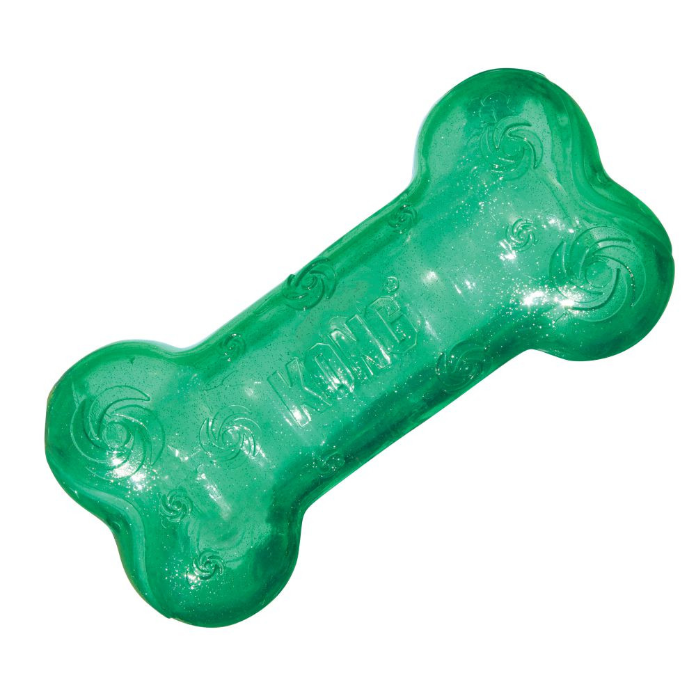 Іграшка кістка для собак середніх порід хрумка (Конг) KONG Squeezz Crackle Bone 15см М, фото 1