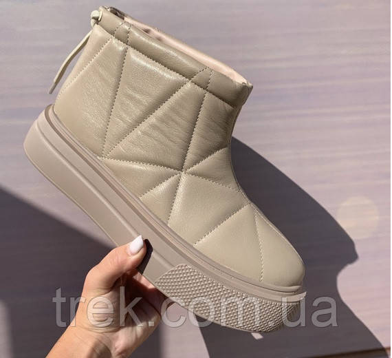 Черевики жіночі зимові шкіряні бежеві /23277/ 39р, фото 1