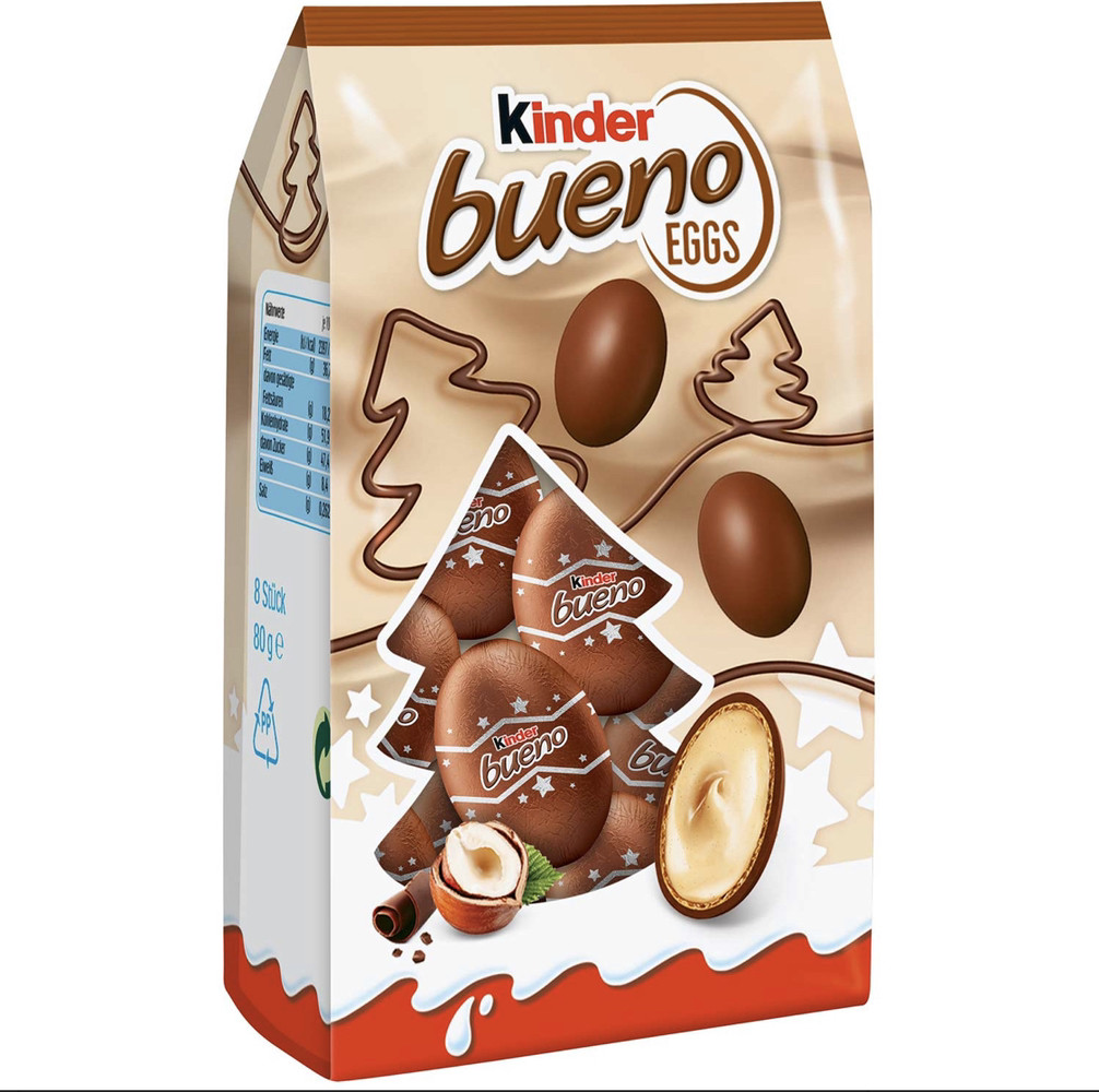 Kinder Bueno Eggs Вафельні цукерки з горіховою начинкою 80g (ID ...