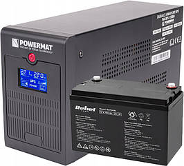 ДБЖ Powermat 1500 ВА 900Вт + акумулятор GEL 100Ah (Польща)